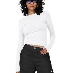 GIOIO - Blusa Mujer Casual Ajustada Elegante Blanco