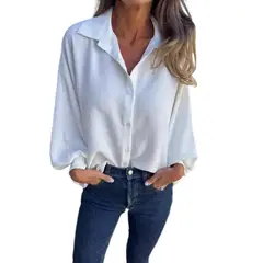 GIOIO - Blusa Mujer Casual Ajustada Elegante Blanco