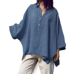 GIOIO - Blusa Mujer Casual Ajustada Elegante Azul