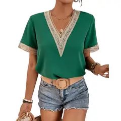 GIOIO - Blusa Mujer Casual Ajustada Elegante Verde