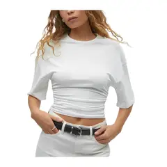 GIOIO - Blusa Mujer Casual Ajustada Elegante Blanco