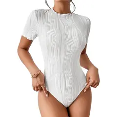 GIOIO - Blusa Mujer Casual Ajustada Elegante Blanco