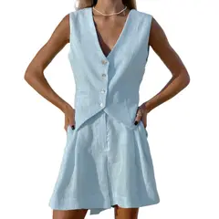 GIOIO - Conjunto de Verano Mujer y Cómodo Azul