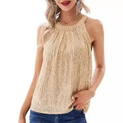 GIOIO - Blusa Mujer Casual Ajustada Elegante Beige