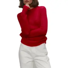 GIOIO - Blusa Mujer Casual Ajustada Elegante Rojo