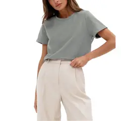 GIOIO - Blusa Mujer Casual Ajustada Elegante Gris