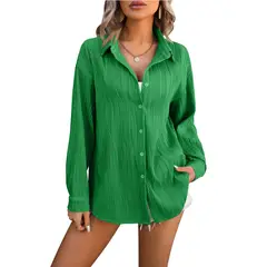 GIOIO - Blusa Mujer Casual Ajustada Elegante Verde