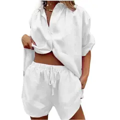 GIOIO - Conjunto de Verano Mujer y Cómodo Blanco