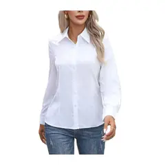 GIOIO - Blusa Mujer Casual Ajustada Elegante Blanco