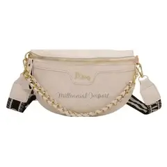 GENERICO - Cartera Cruzada Bolso tipo Canguro para Mujer Cuero PU Blanco