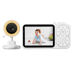 SEISA - Monitor para Bebé con Cámara HD 3.5 " Visión Nocturna, Detección de Llanto y Sensor de Temperatura