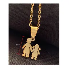 OEM - Collar Mujer Mama con Niña Fino Acero Inoxidable