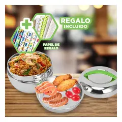 RYBIU IMPORT - Taper Acero Resistente 1L Verde y Plateado Y+Papel de Regalo