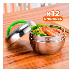 RYBIU IMPORT - Pack12 Fiambrera Elegante 1L en Verde Y+Regalo Stickers