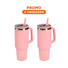 RYBIU IMPORT - Pack2 Vaso con Pico Incorporado para Bebidas Rosado