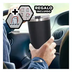 RYBIU IMPORT - Vaso Termico para Cafe 600ml Negro Y+Regalo Stickers