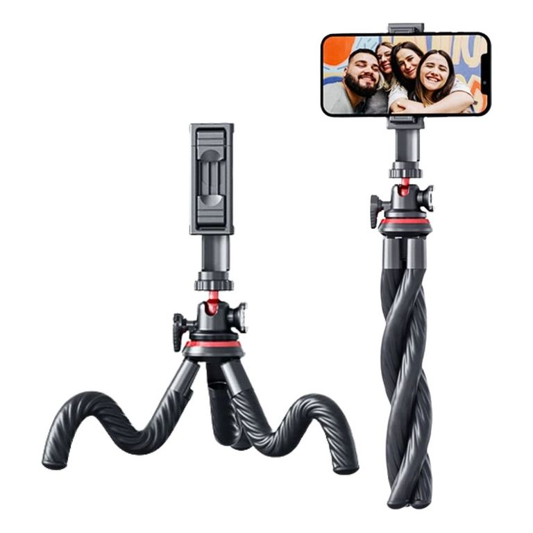 Trípode Flexible Portátil 360° con Clip Universal Desmontable para Celular Cámara y GoPro