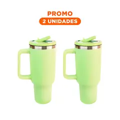 RYBIU IMPORT - Pack2 Vaso con Pico Incorporado para Bebidas Verde limon