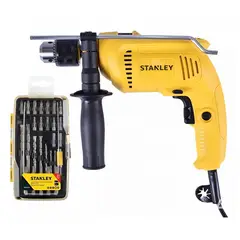 STANLEY - Taladro Percutor 600W + Set de 27 Puntillas y Brocas