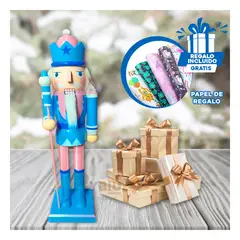 GENERICO - Cascanuez Elegante y Lindo Celeste y Rosad Y+Papel de Regalo