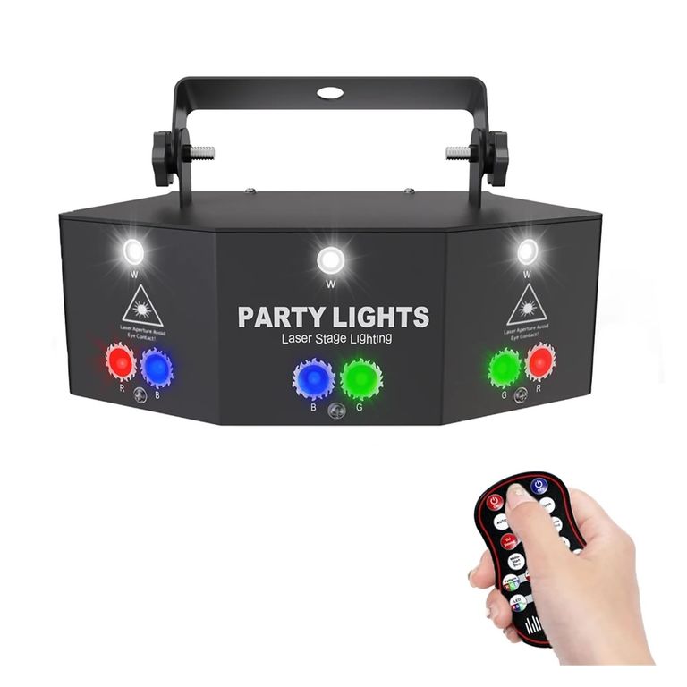 Laser Estroboscopico Colores RGB 9Luces de Escenario Iluminación LED