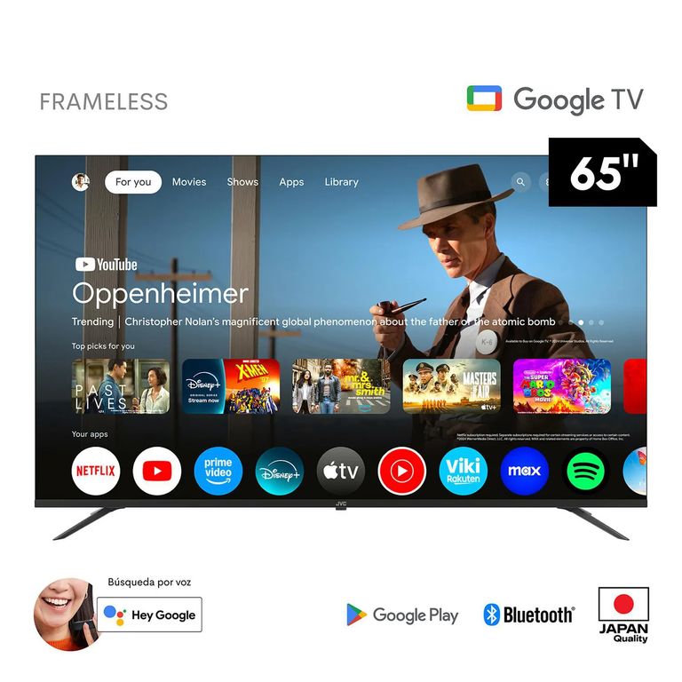 Televisor Jvc 65 Uhd 4k Google Tv Lt-65km548