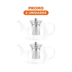 RYBIU IMPORT - Pack2 Tetera para Te de Hierbas 1000ml F062B Transparente