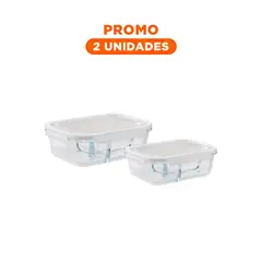 RYBIU IMPORT - Pack2 Taper con Divisor para Almacenar Comida con Linea Blan