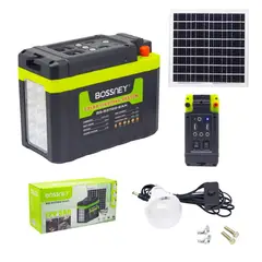 OEM - Kit Energia solar 12V 8A - Con Foco y Puerto USB - Panel 15W