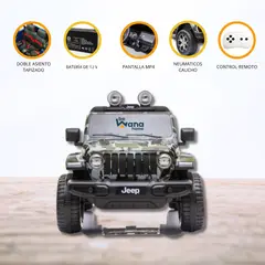JEEP - Carro a Batería «RUBICON» Camuflado Licenciado Pantalla MP4