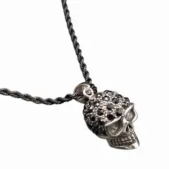 GENERICO - Collar Calavera Gótica Black Steel Fuerza estilo y actitud