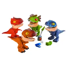 GENERICO - PACK DE 4 DINO 5 EN 1 UTILES ESCOLARES PARA NIÑOS