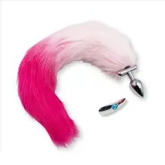 GENERICO - Plug Anal Exitager Metal Cola Zorro y Orejera - Fucsia