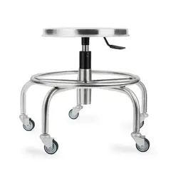 GENERICO - Taburete Giratorio Neumático Ajustable de Acero Quirúrgico