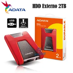 ADATA - DISCO DURO EXTERNO HD650 2TB USB32 ROJO AHD650-2TU31-CRD