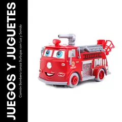 GENERICO - Camión Bombero Lanza Burbujas con Luz y Sonido