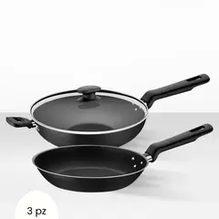 TRAMONTINA - Juego de Sarten de Aluminio Loreto 3 piezas