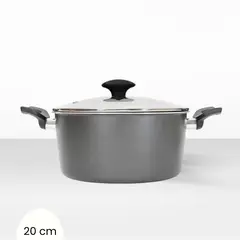 ILKO - Olla de Aluminio Cool Gray Tapa de Vidrio 20 cm