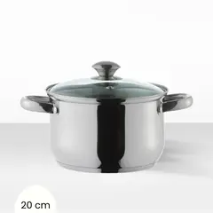 ILKO - Olla de acero Inox Prime Tapa de Vidrio 20 cm