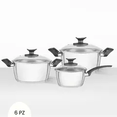 TRAMONTINA - Juego de Ollas Allegra 6 piezas