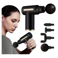 GENERICO - Masajeador Portátil con 4 Cabezas Intercambiables