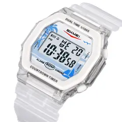 SKMEI - Reloj 2390 Rosado/Blanco/Negro Digital Correa Silicona Hombre