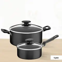 TRAMONTINA - Juego de Olla de Aluminio Loreto 4 piezas