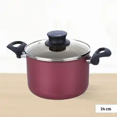 TRAMONTINA - Olla Antiadherente Paria Guinda 24