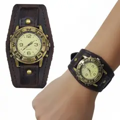 GENERICO - Reloj Vintage Retro Unisex Hombre Mujer Cuero