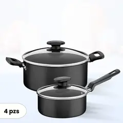 TRAMONTINA - Juego de Olla de Aluminio Loreto 4 piezas