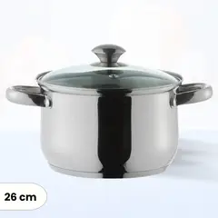 ILKO - Olla de acero Inox Prime Tapa de Vidrio 26 cm