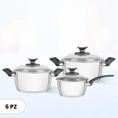 TRAMONTINA - Juego de Ollas Allegra 6 piezas