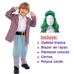 GENERICO - Traje Umpa Lumpa Niños de Willy Wonka Importado - Tallas 6 hasta 12