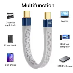 GENERICO - Cable Transmision Datos Cargador Usb C a Usb C Carga Rapida 240w 40Gbps Mac Windows Thunderbolt 3 4